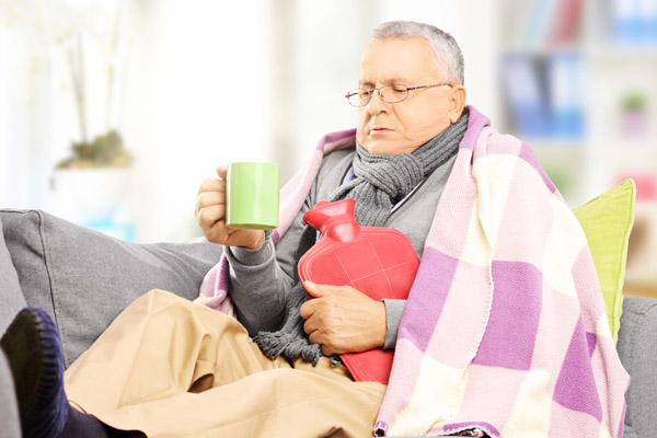 image of a man dealing with a broken furnace