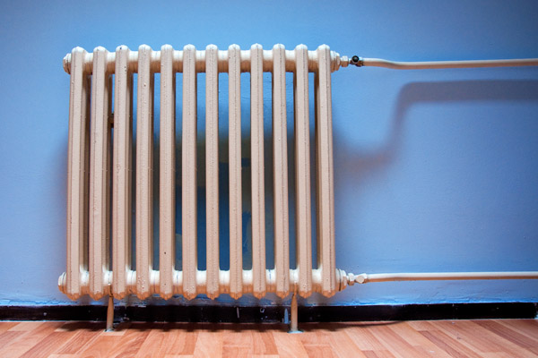 image of a radiator from a boiler heating system