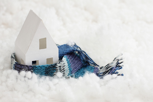house with scarf depicting home heating