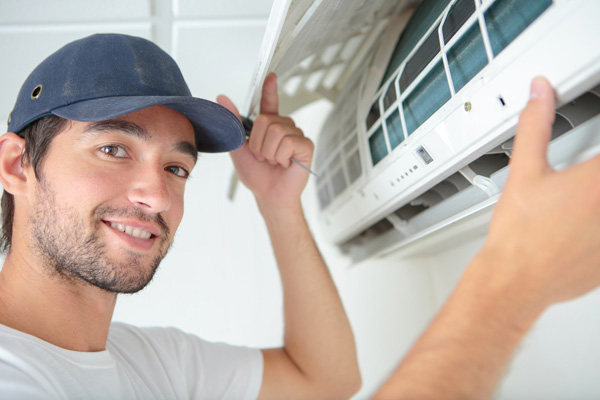 image of a ductless mini-split installation