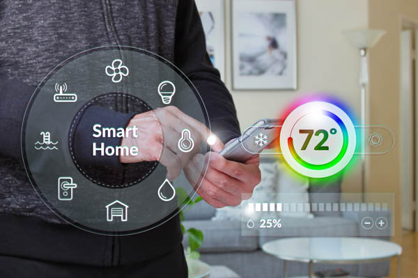 image of a smart thermostat and remote control for a fuel oil heating system