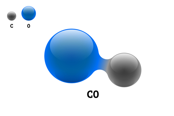 Chemistry model molecule carbon monoxide CO