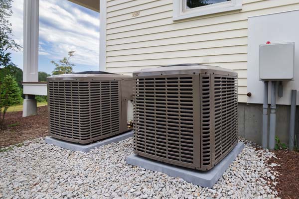 image of outdoor air conditioning unit in summer