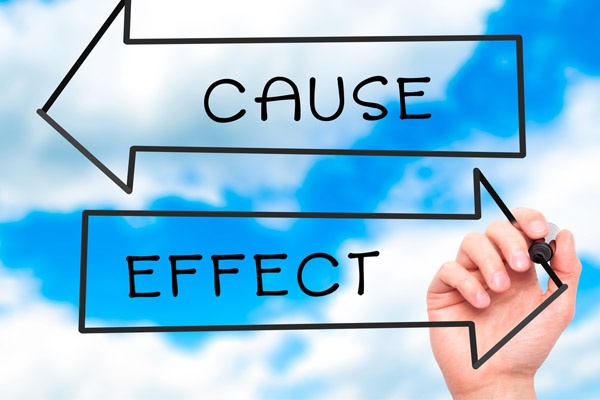 image of cause and effect depicting home air filter replacement