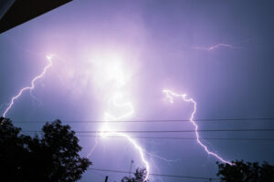 image of an electrical storm depicting hvac surge protection