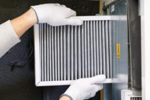 removing old HVAC filter